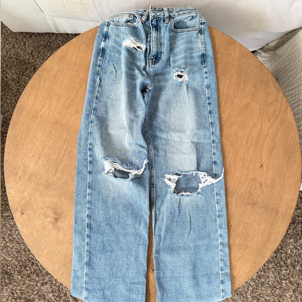 Pac Sun Distressed 90s boyfriend Blue Jeans - Picture 3 of 3